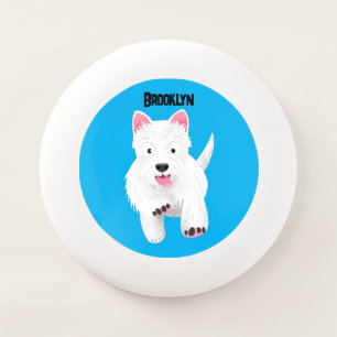 Cute white west highland terrier cartoon Wham-O frisbee