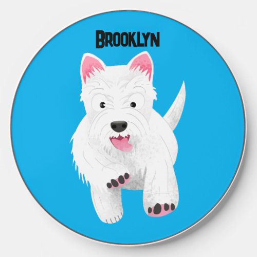 Cute white west highland terrier cartoon wireless charger 