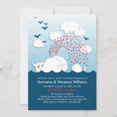 Cute White Whales Couples Baby Shower Invite (Front)