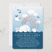 Cute White Whales Couples Bring a Book Insert Card (Front)