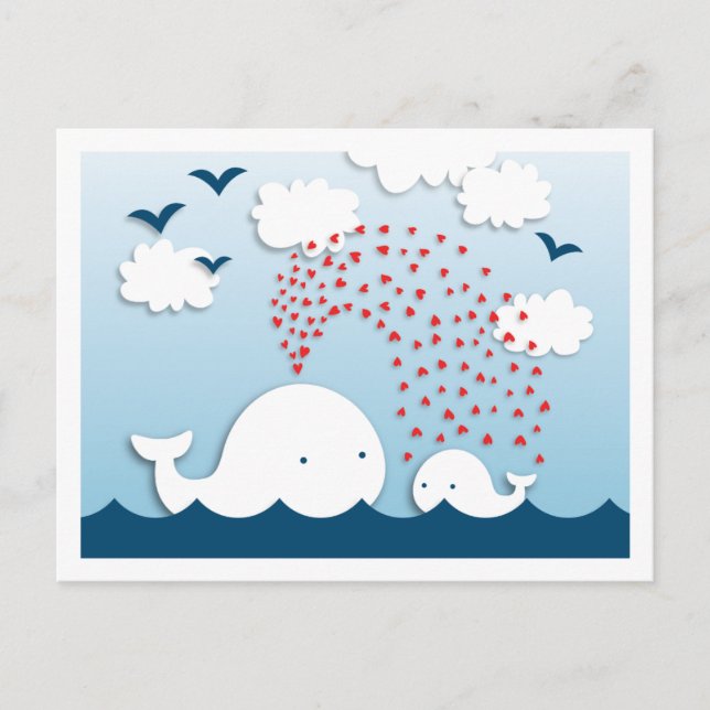 Cute White Whales Words of Advice Mommy Postcard (Front)