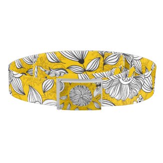 Cute white yellow floral abstract design