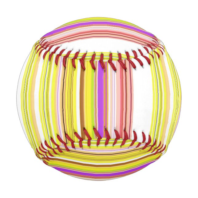 Cute white yellow stripes baseball (Front)