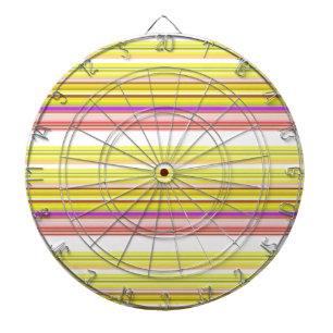Cute white yellow stripes dart board