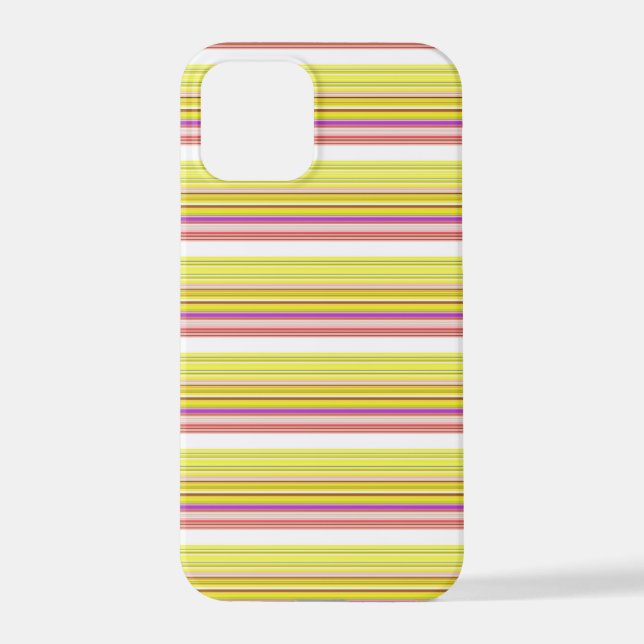 Cute white yellow stripes iPhone case (Back)