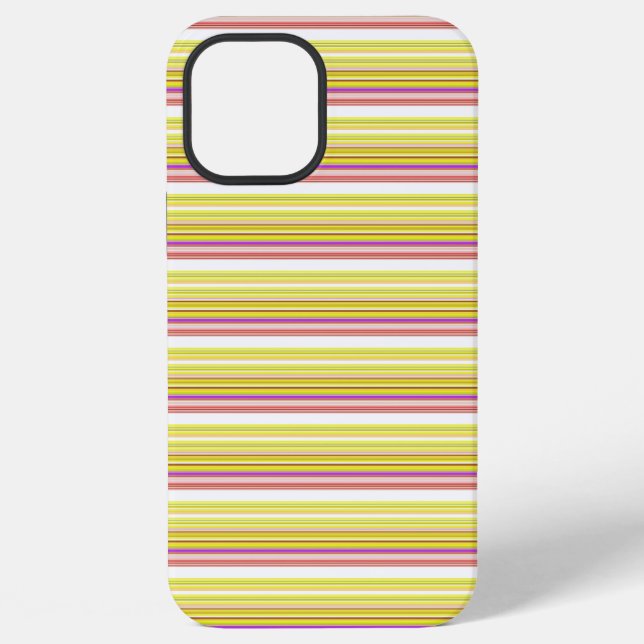 Cute white yellow stripes iPhone case (Back)