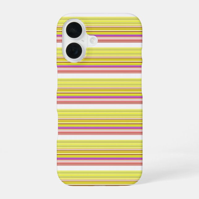 Cute white yellow stripes iPhone case (Back)