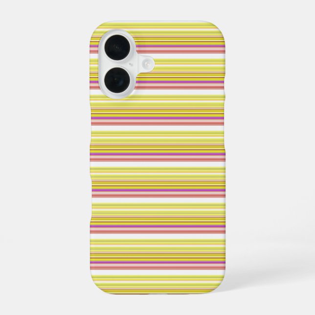 Cute white yellow stripes iPhone case (Back)