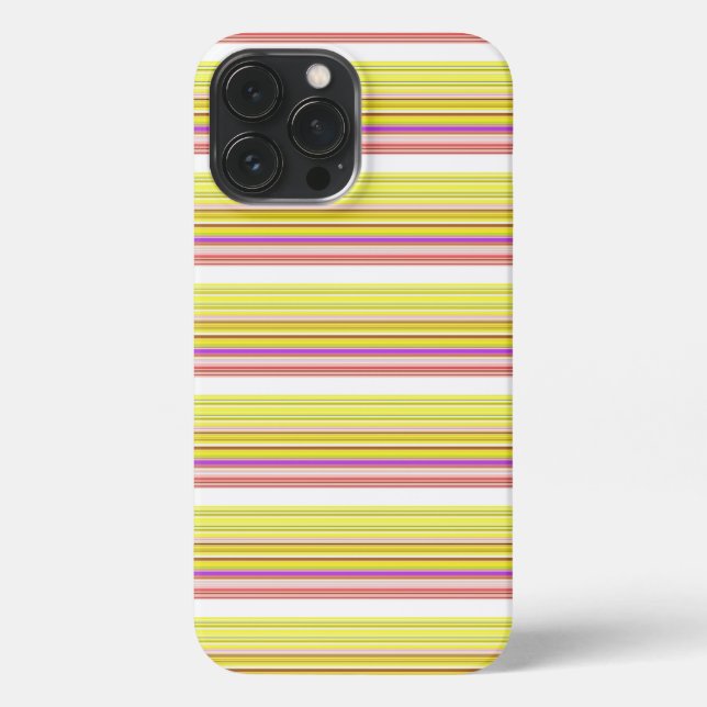 Cute white yellow stripes iPhone case (Back)