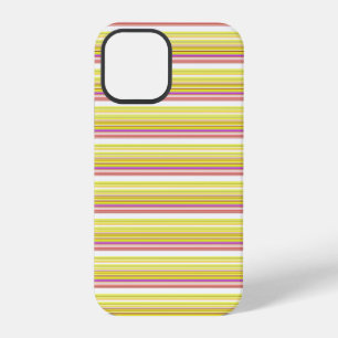 Cute white yellow stripes iPhone 12 pro case