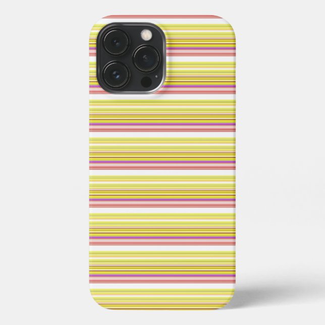 Cute white yellow stripes iPhone case (Back)