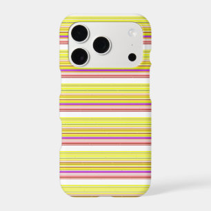 Cute white yellow stripes iPhone 17 pro case