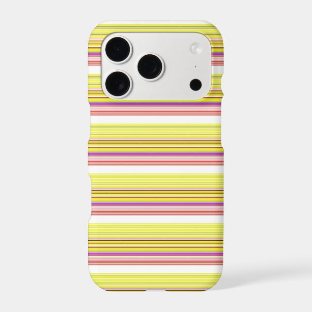 Cute white yellow stripes iPhone case (Back)