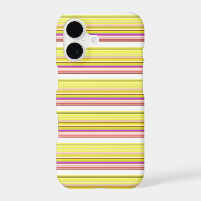 Cute white yellow stripes iPhone case (Back)