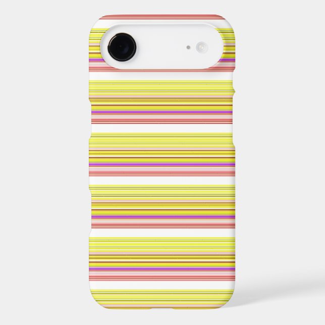 Cute white yellow stripes iPhone case (Back)