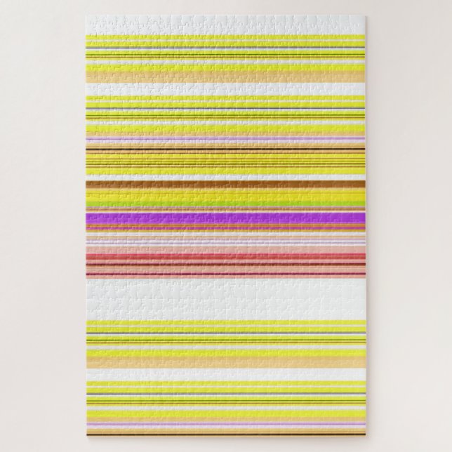 Cute white yellow stripes  jigsaw puzzle (Vertical)