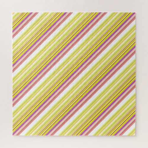 Cute white yellow stripes  jigsaw puzzle