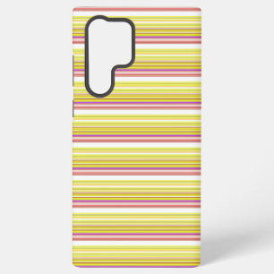 Cute white yellow stripes samsung galaxy s22 ultra case