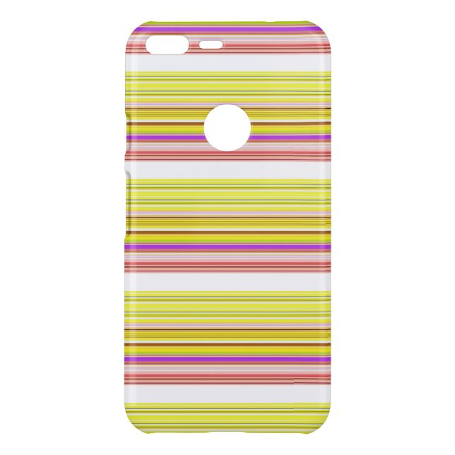 Cute white yellow stripes uncommon google pixel XL case (Back)