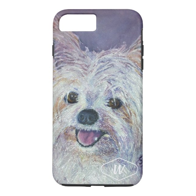 CUTE WHITE YORKIE MIX Case-Mate iPhone CASE (Back)