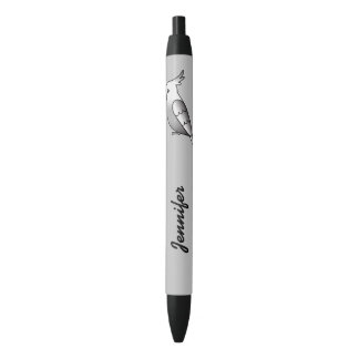 Cute Whiteface Cockatiel Cartoon Bird With Name Pen