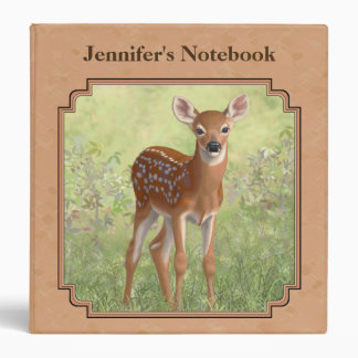 Cute Whitetail Fawn 3 Ring Binder