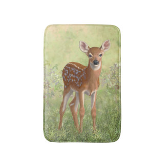 Cute Whitetail Fawn Bathroom Mat
