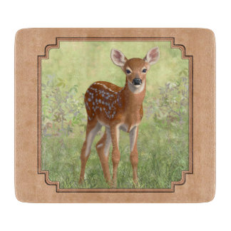 Cute Whitetail Fawn Cutting Board
