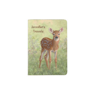 Cute Whitetail Fawn Passport Holder