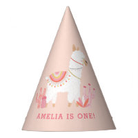 Cute Whole Llama Fun Pink 1st Birthday