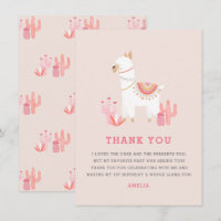 Cute Whole Llama Fun Pink First Birthday