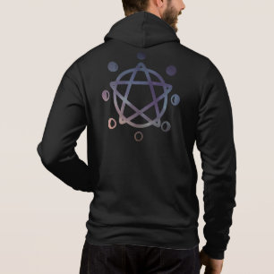 Cute Wicca Pentagram and Moon Phases Zip Up Hoodie