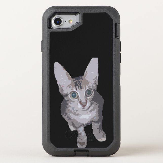 Cute Wide Eye Kitten Otterbox iPhone Case (Back)