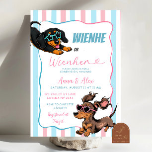 Cute Wiener Dog Gender Reveal invitation