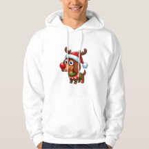 Cute Wiener Dog Rudolph Cartoon