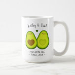 Cute Wife Husband Anniversary Gift Customized Name Coffee Mug<br><div class="desc">Cute avocado coffee mug that can be personalized with the couple's names. Great for Valentine's day,  anniversary,  wedding or just to make your SO smile.</div>