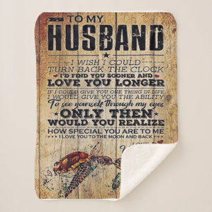 Cute Wife To My Husband Gift Family Gift Sherpa Blanket