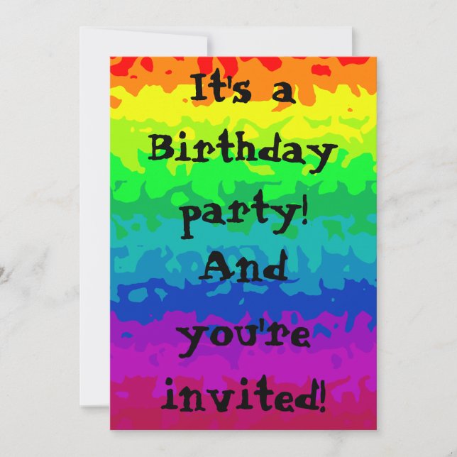 Cute wild abstract rainbow 5x7 all occasion invitation (Front)