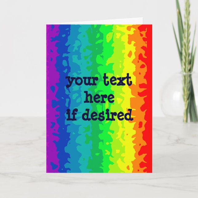 Cute wild abstract rainbow to personalize holiday card (Front)
