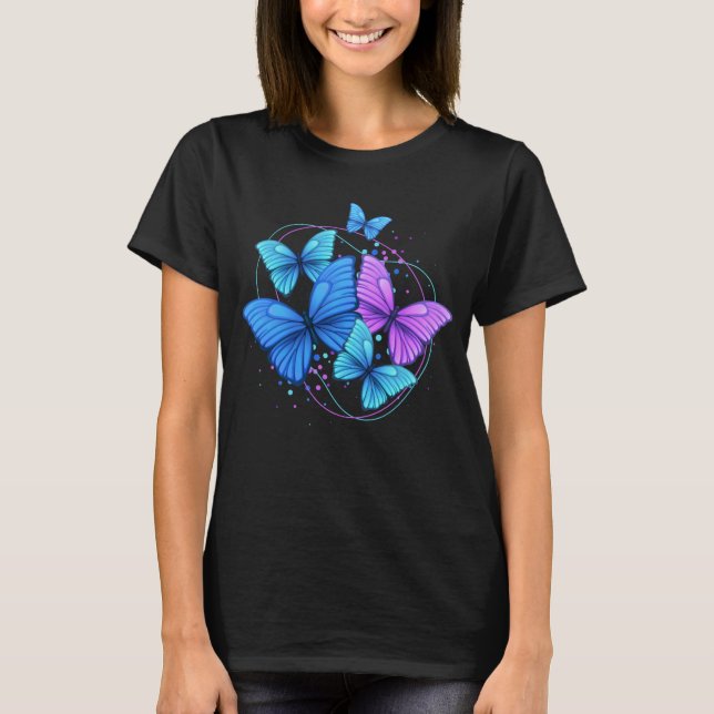 Cute Wild And Sparky Colourful Butterflies  T-Shirt (Front)