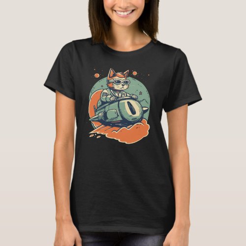 cute wild animal raiding steampunk aircraft rocket T_Shirt