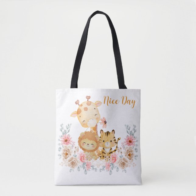 Cute Wild Animal  Tote Bag (Front)