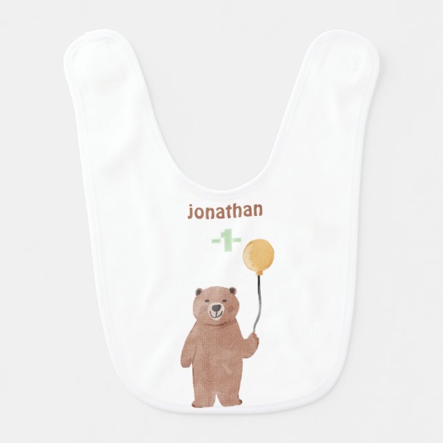 Cute Wild Animals Birthday Baby Bib (Front)