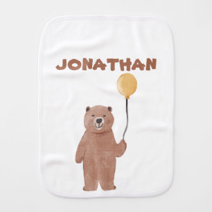 Cute Wild Animals Birthday Baby Burp Cloth