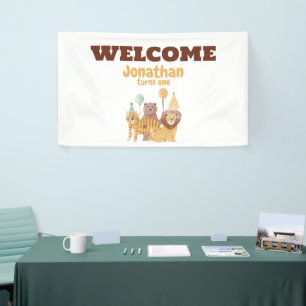Cute Wild Animals Birthday Banner
