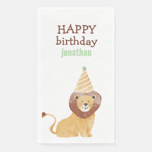 Cute Wild Animals Birthday Paper Guest Towels