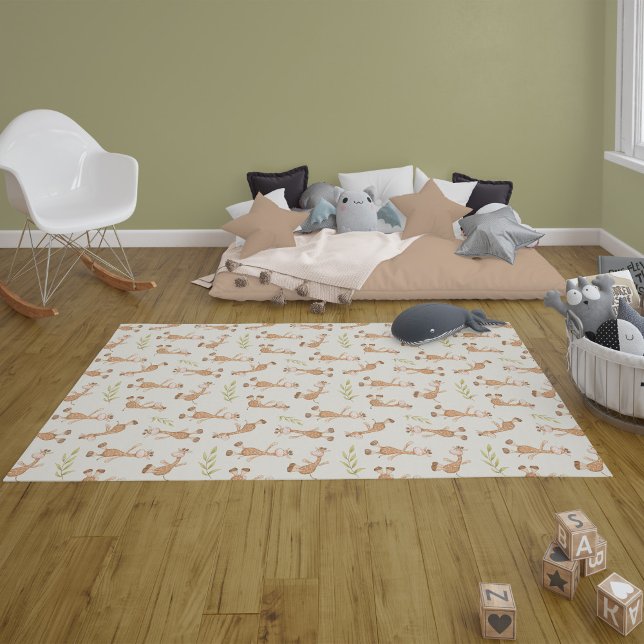 Cute Wild Animals Giraffe Pattern Kids Rug (giraffe pattern rug for kids)