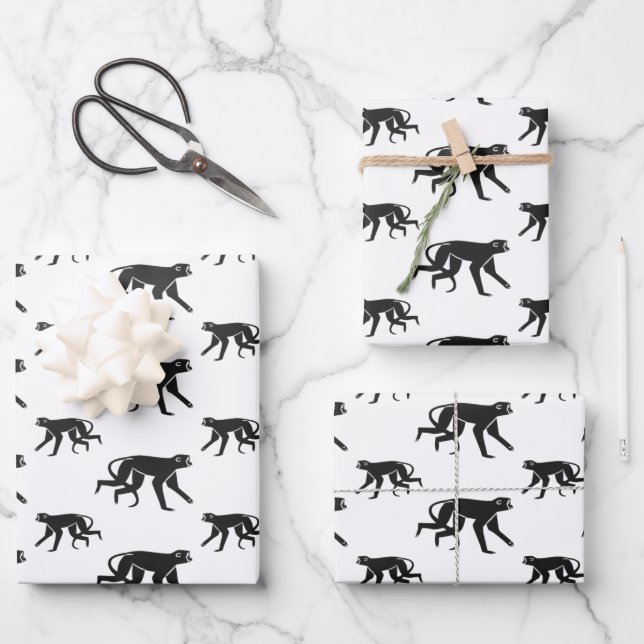 Cute Wild Animals Pattern Wrapping Paper Sheets (Front)