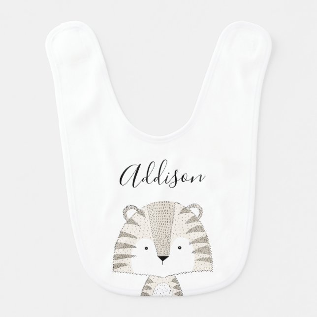 Cute Wild Animals Tiger Baby Bib (Front)