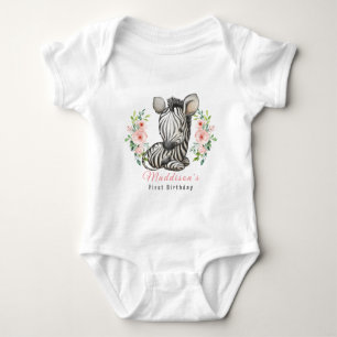 Cute Wild Baby Zebra Baby Bodysuit